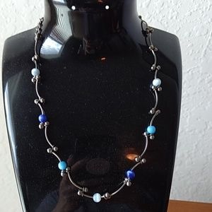 Delicate silver and blue choker